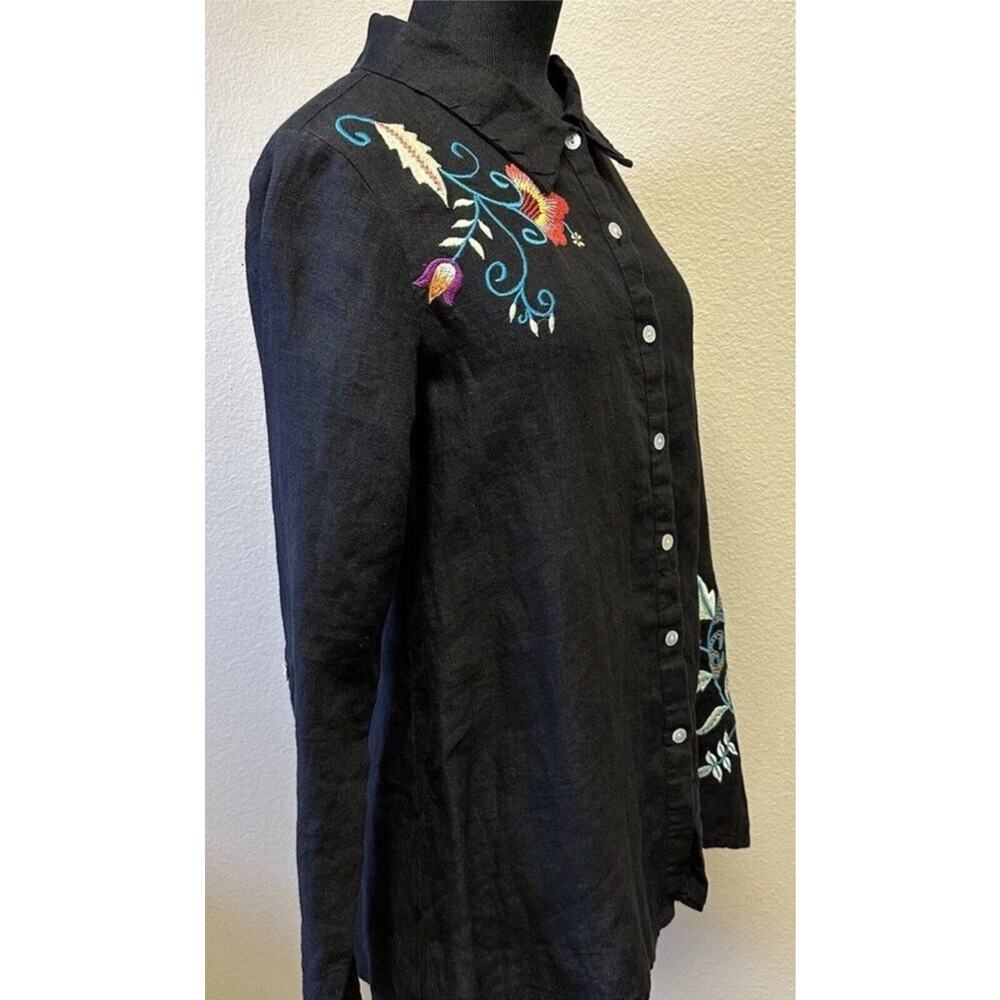 ANTHROPOLOGIE NWT Kyla Seo Small Linen Embroidered Lenni Tunic Blouse Boho - Picture 4 of 8